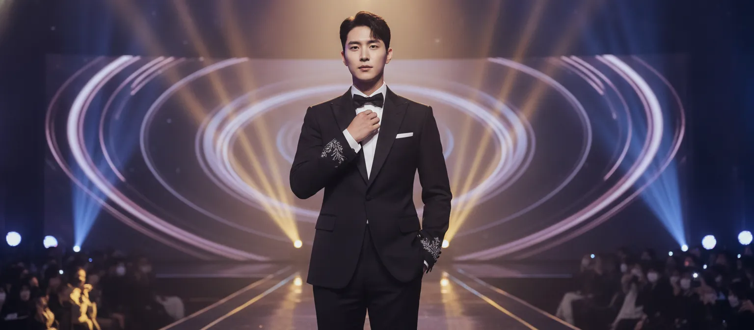 Ahn Hyo-seop inspired awards ceremony black and silver styling