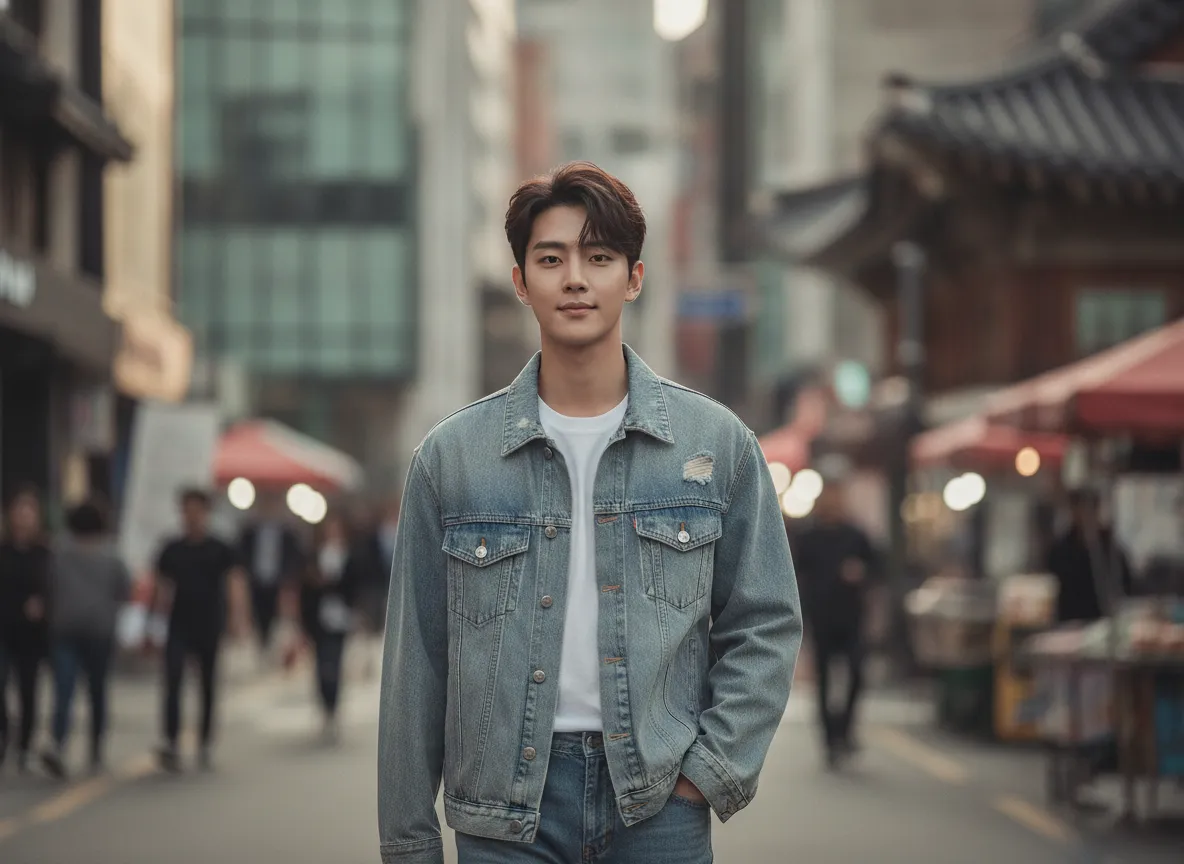 Young Ahn Hyo-seop inspired casual layered outfit