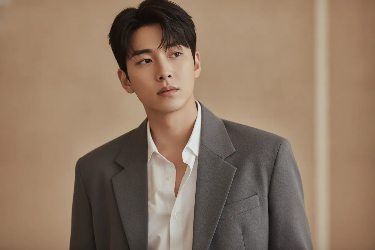 Ahn Hyo-seop early actor image with simple shirt and jacket