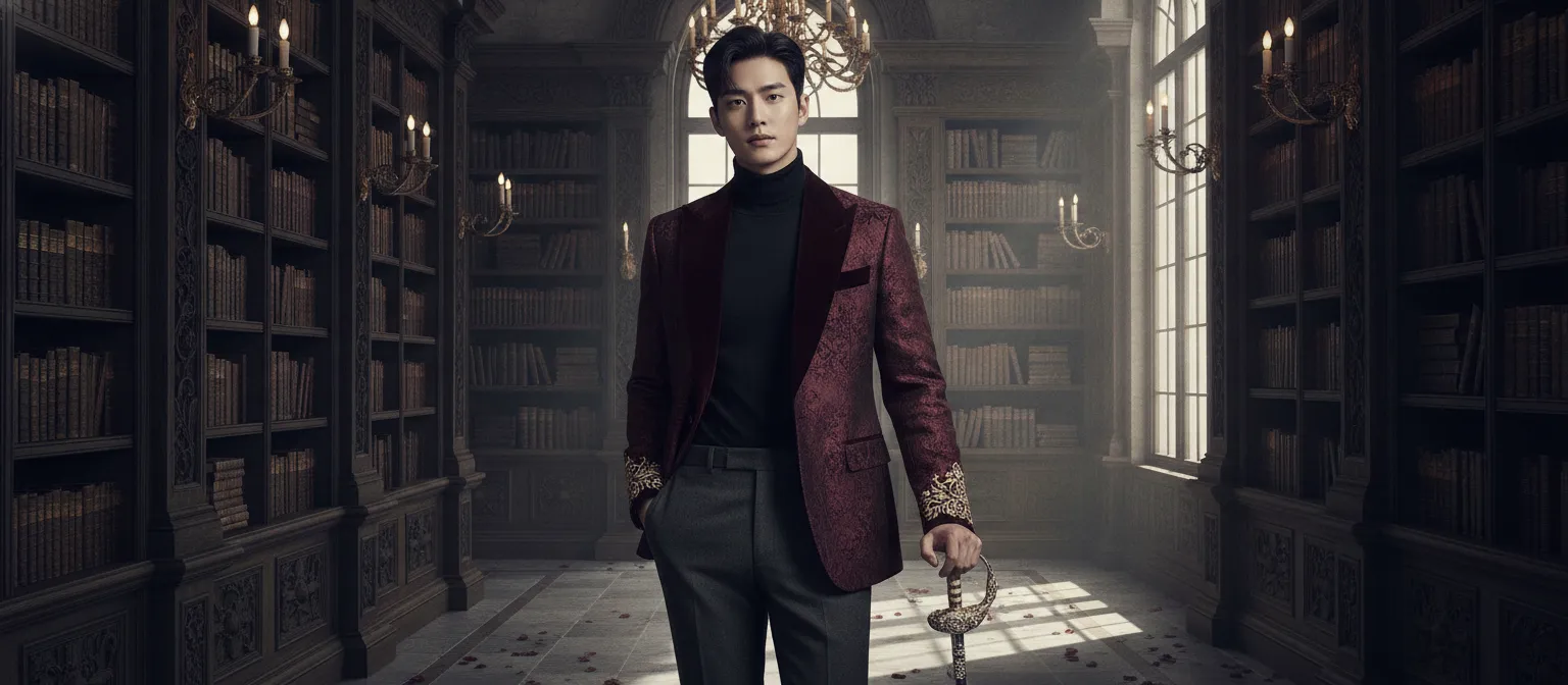 Ahn Hyo-seop inspired dark romantic styling from Lovers of the Red Sky