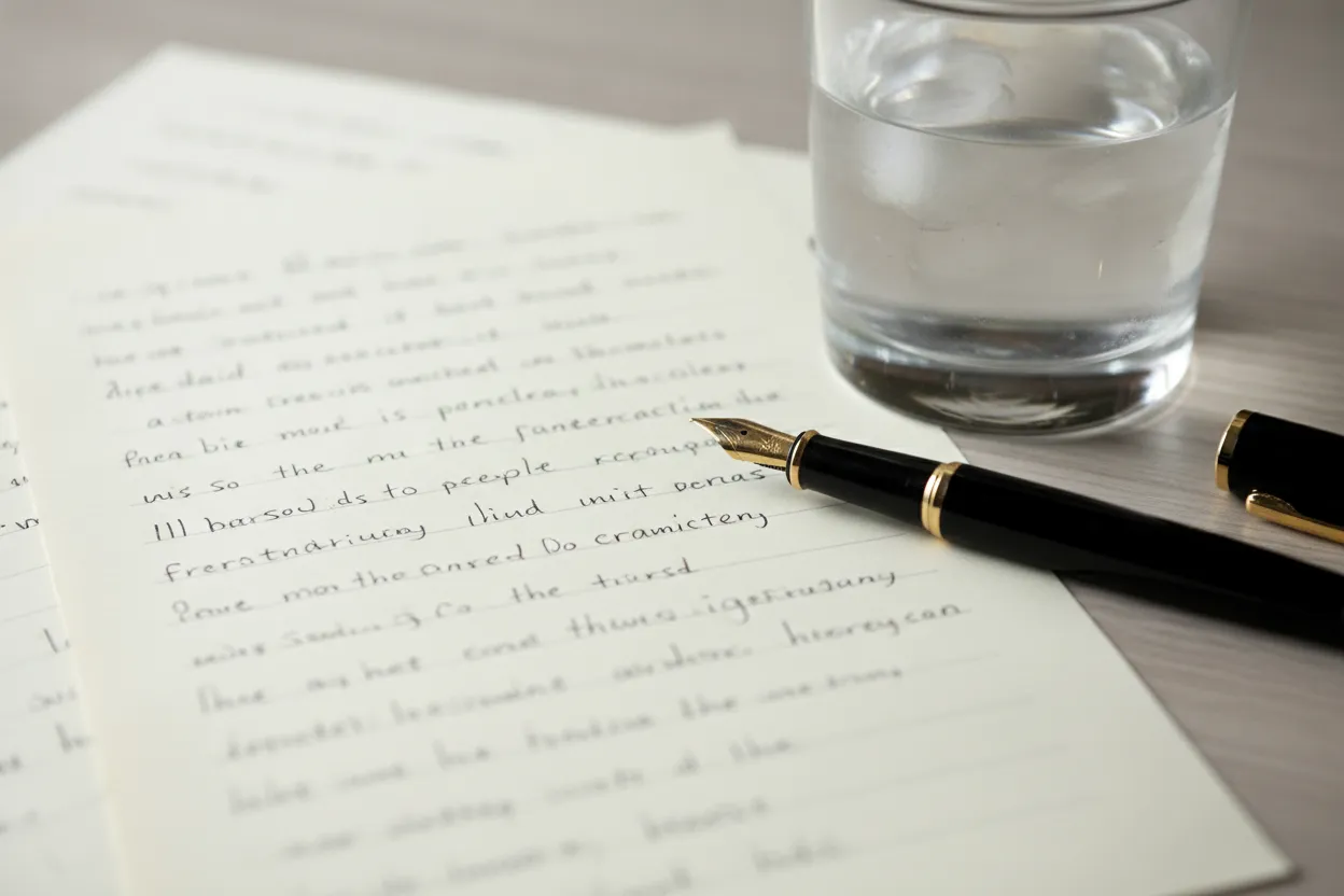 Private notes about urges and triggers on a desk