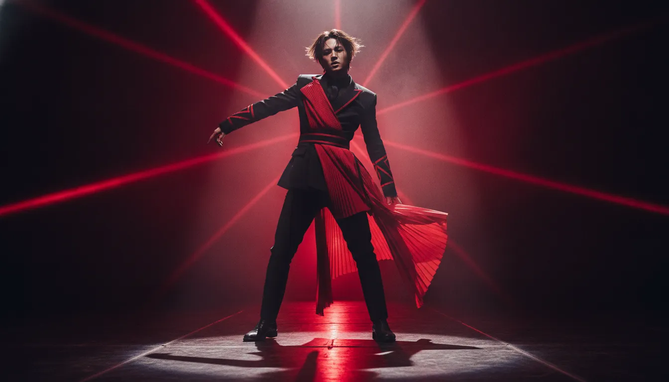 Choi Hyun-suk black and red stage styling