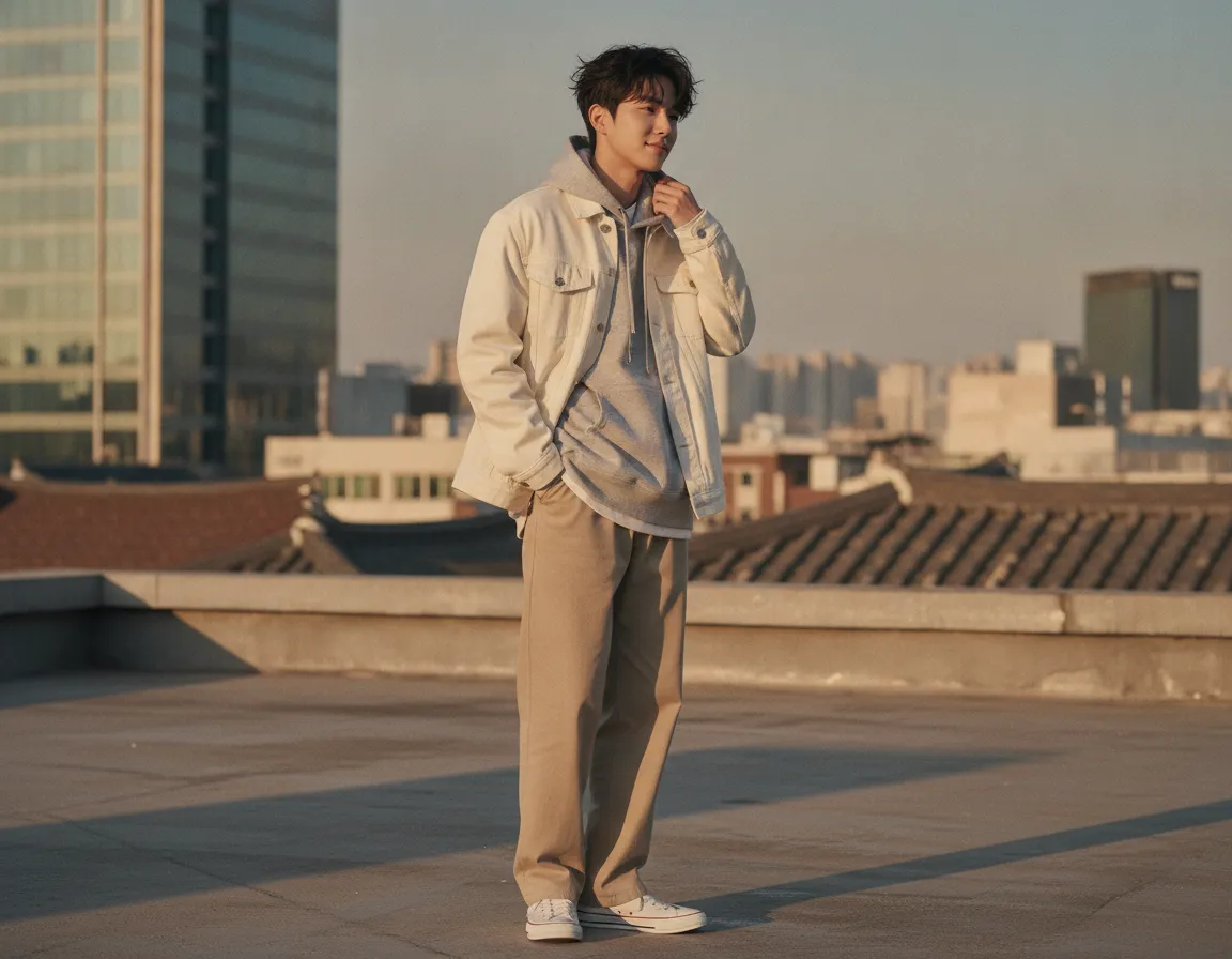 Choi Hyun-suk youthful layered outfit