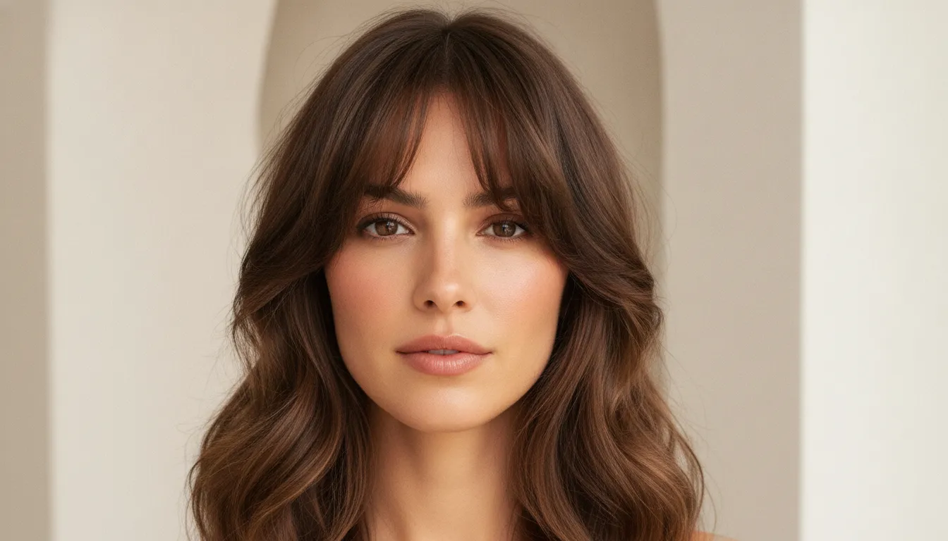 Curtain bangs hairstyles in 2026 with soft face framing layers