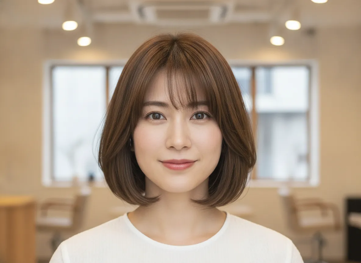 Soft fringe paired with a jaw length bob