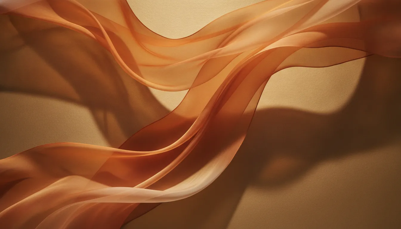 Abstract fashion editorial composition with sheer fabric and dramatic shadows