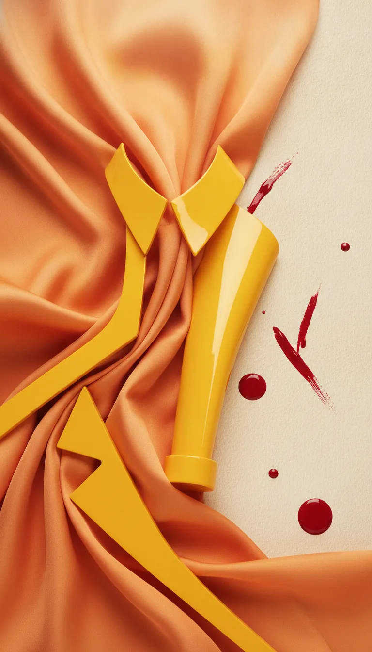 Vertical abstract portrait composition inspired by bold magazine color styling