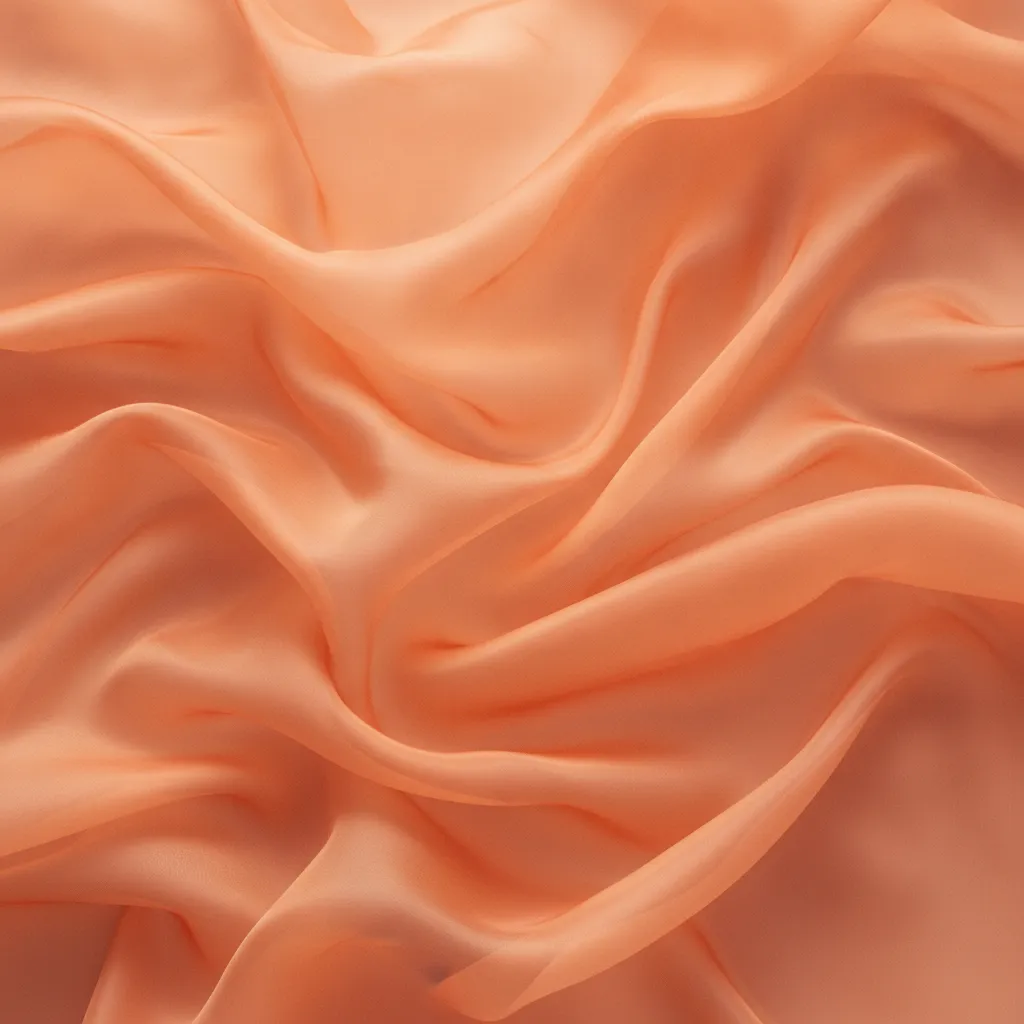 Abstract editorial detail of orange organza fabric and soft light