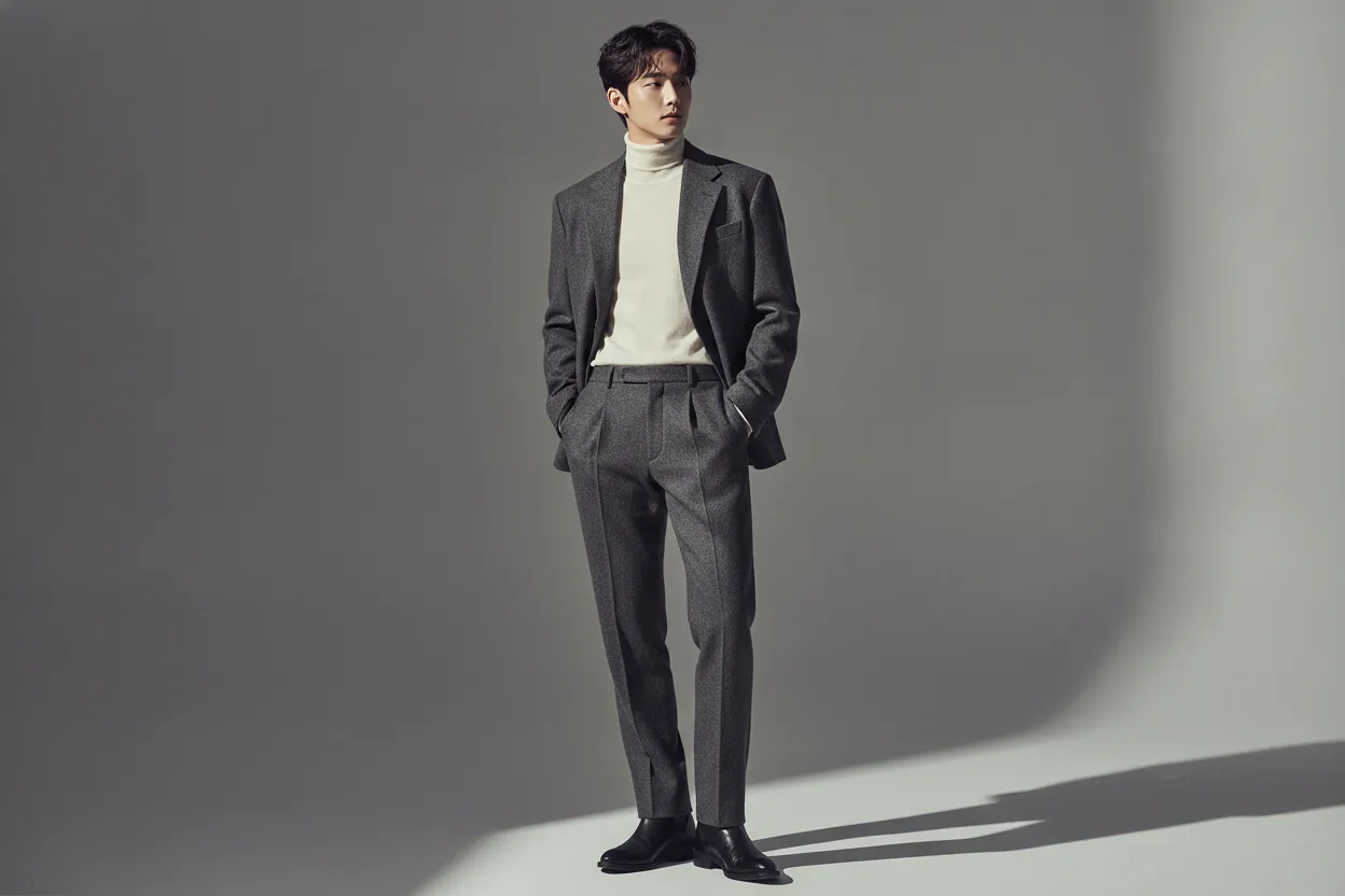 Jay in a polished early ENHYPEN fashion look