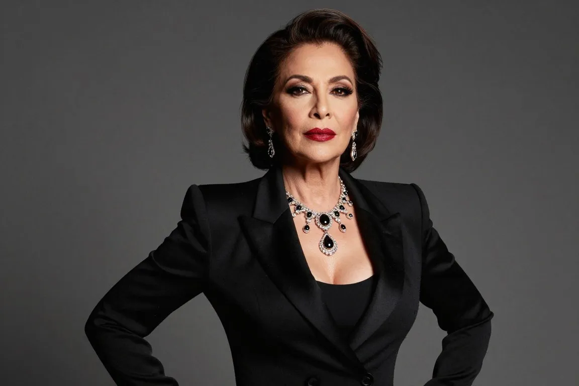 Elegant celebrity editorial portrait with diamond necklace