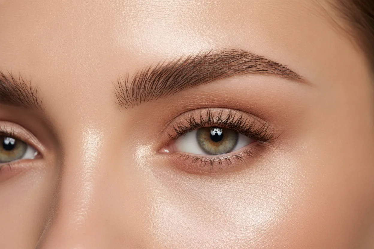 Softly brushed natural brows for spring makeup