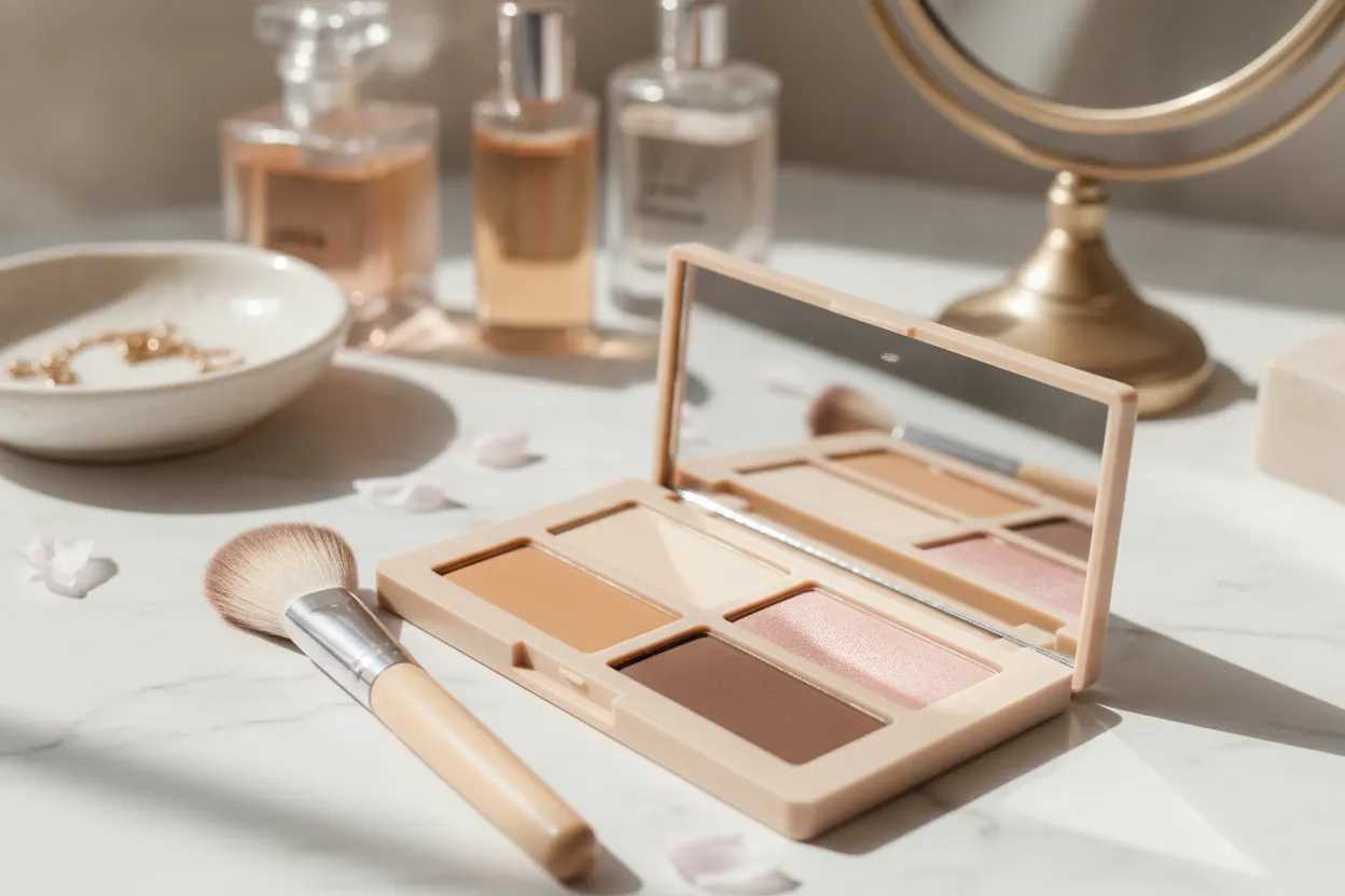 Warm neutral eyeshadow palette for an everyday look