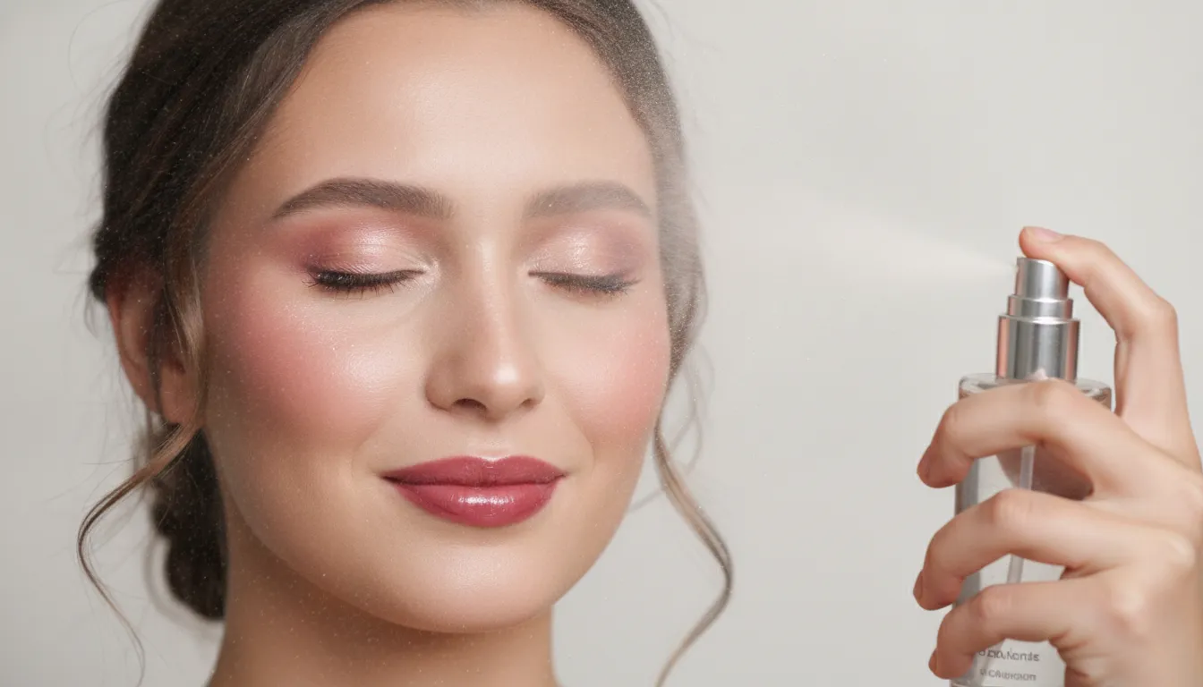 Setting spray applied to finish spring makeup