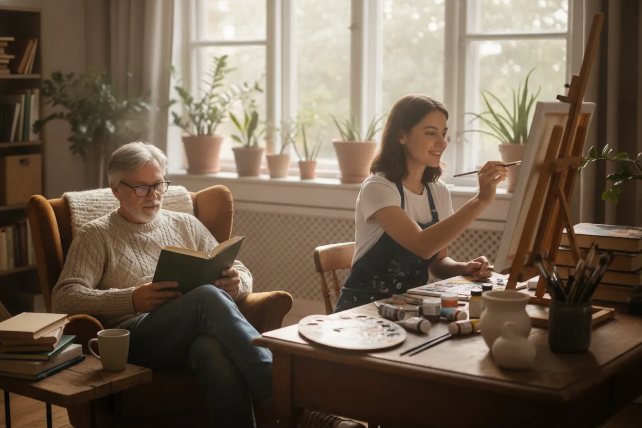 Couple maintaining separate hobbies and friendships
