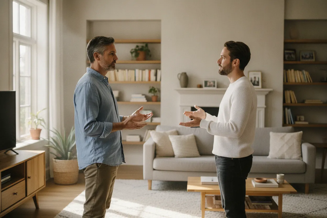 Adult couple having a respectful disagreement