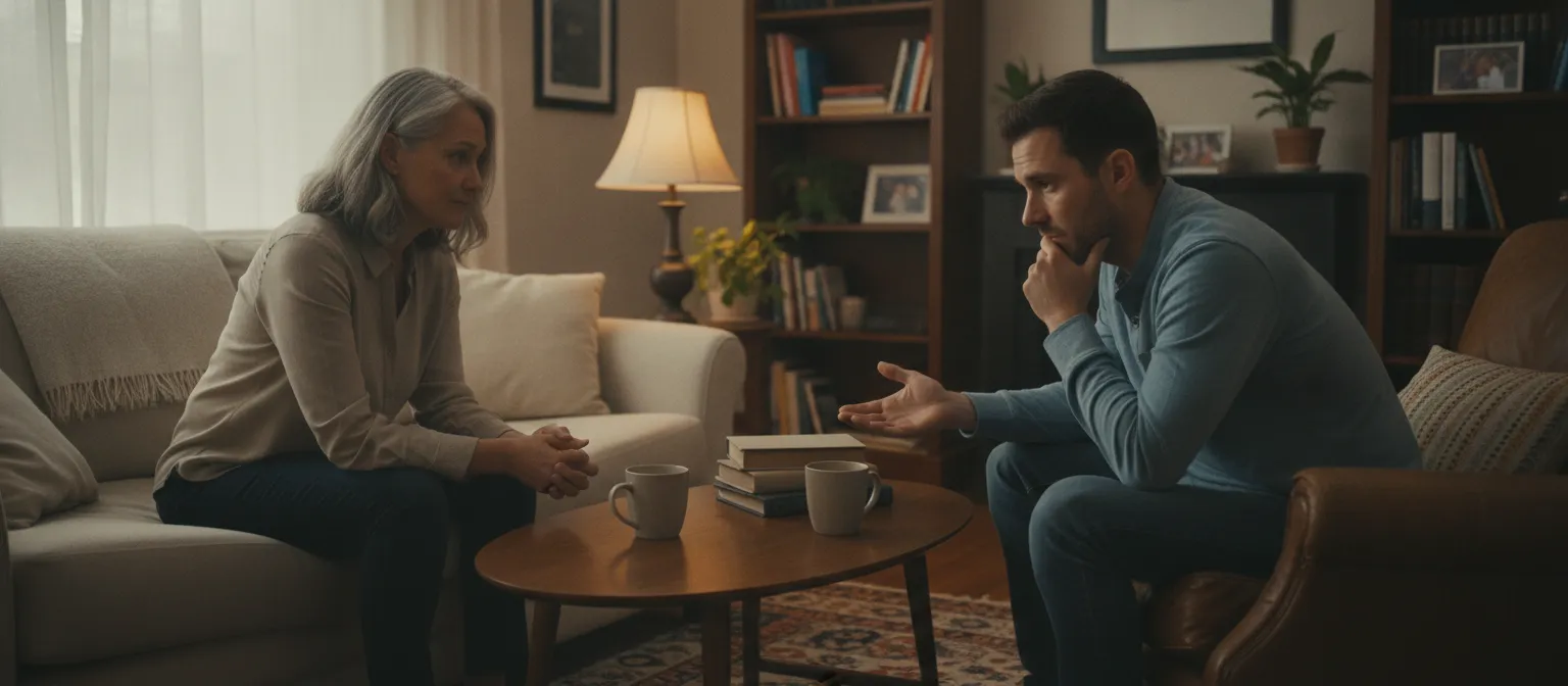 Couple listening carefully during a serious discussion