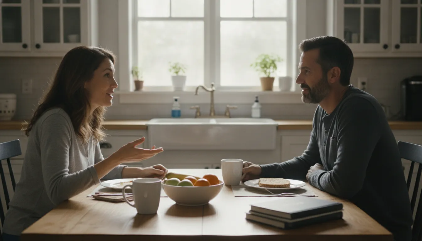 Adult couple setting healthy boundaries together