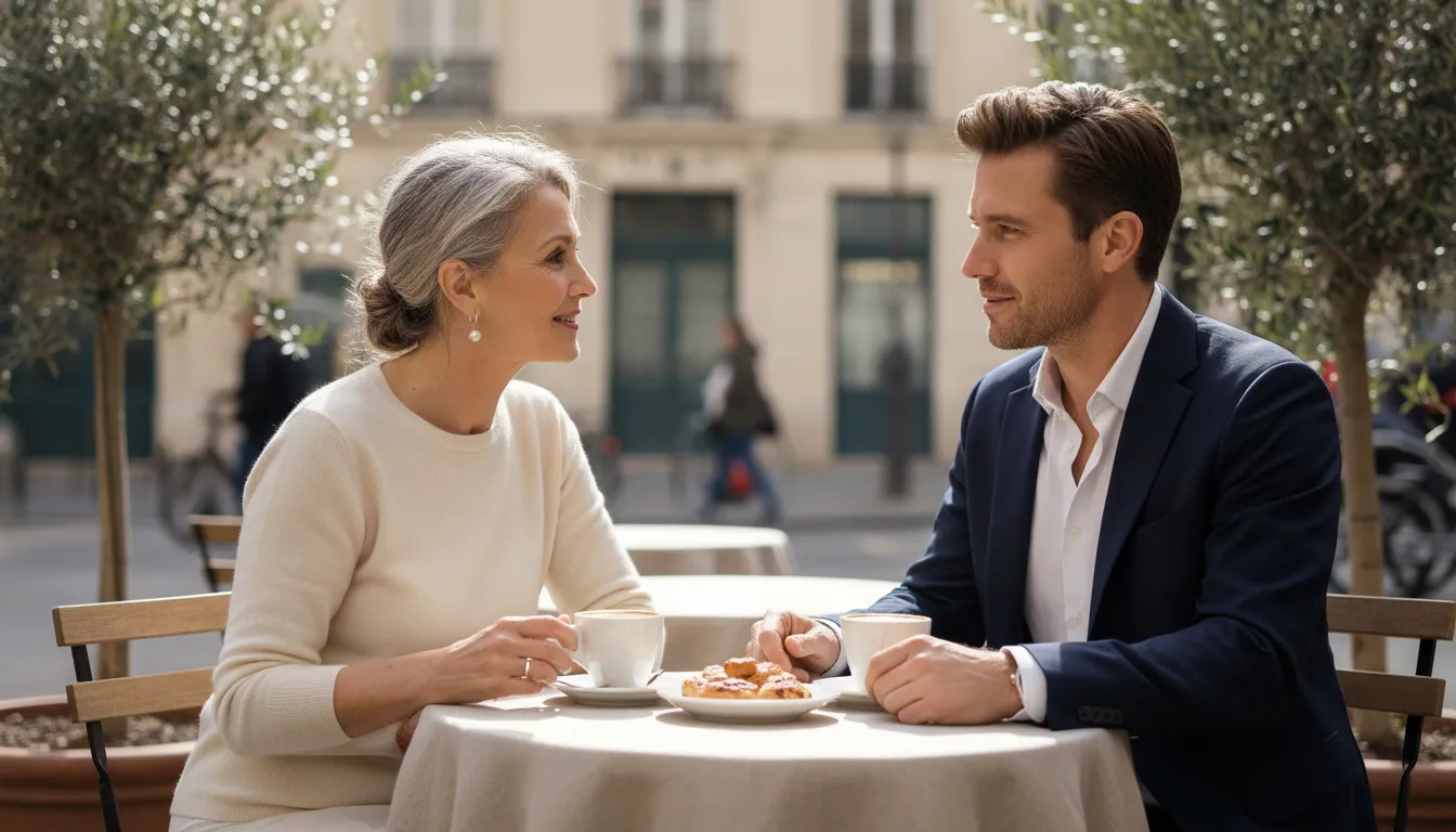 Adult couple talking during a relaxed date