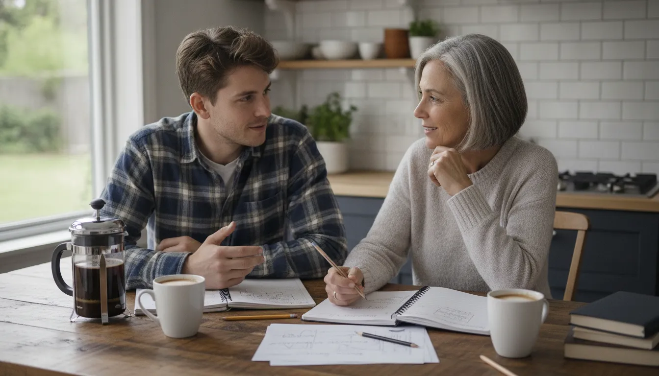 Adult partners planning their future together