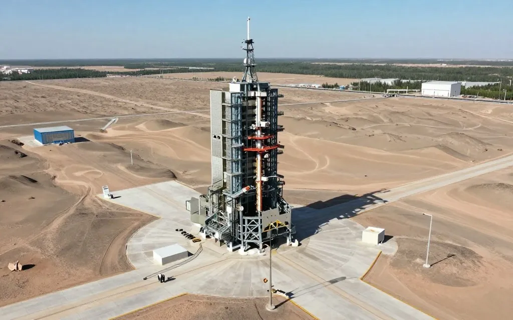 Jiuquan Satellite Launch Center desert landscape