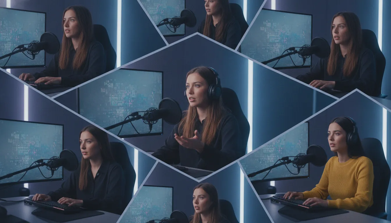 Most beautiful foreign female streamers featured in a modern streaming studio