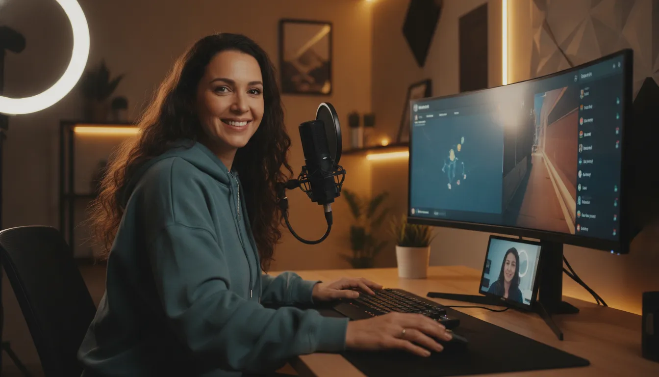 Imane Anys inspired gaming and conversation broadcast setup