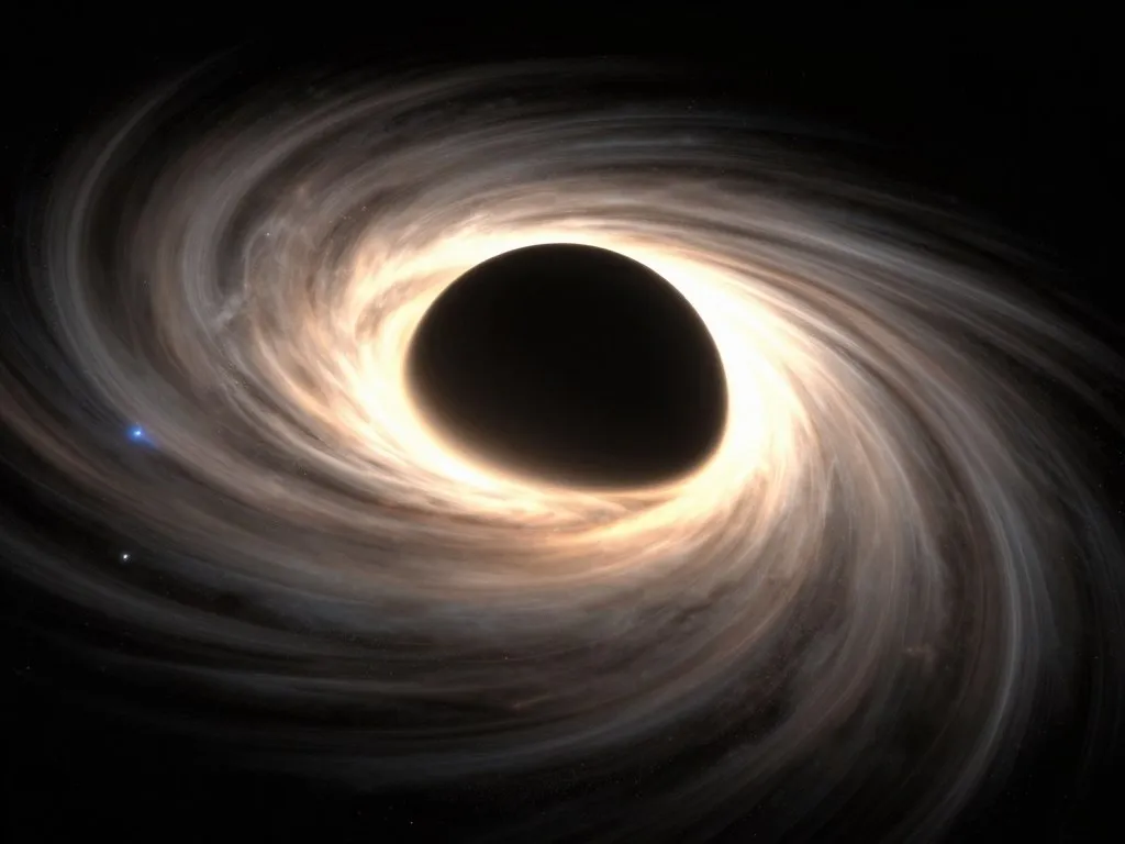 Artist concept of a supermassive black hole surrounded by hot gas