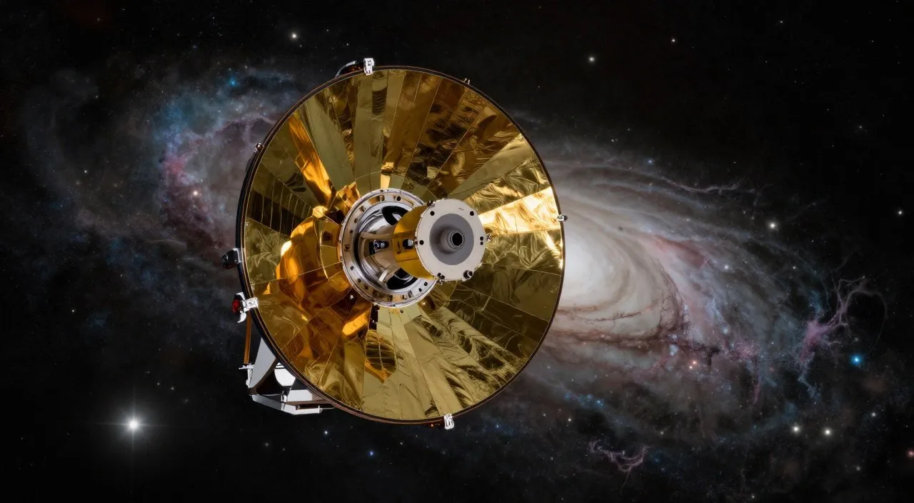 James Webb Space Telescope observing a distant galaxy