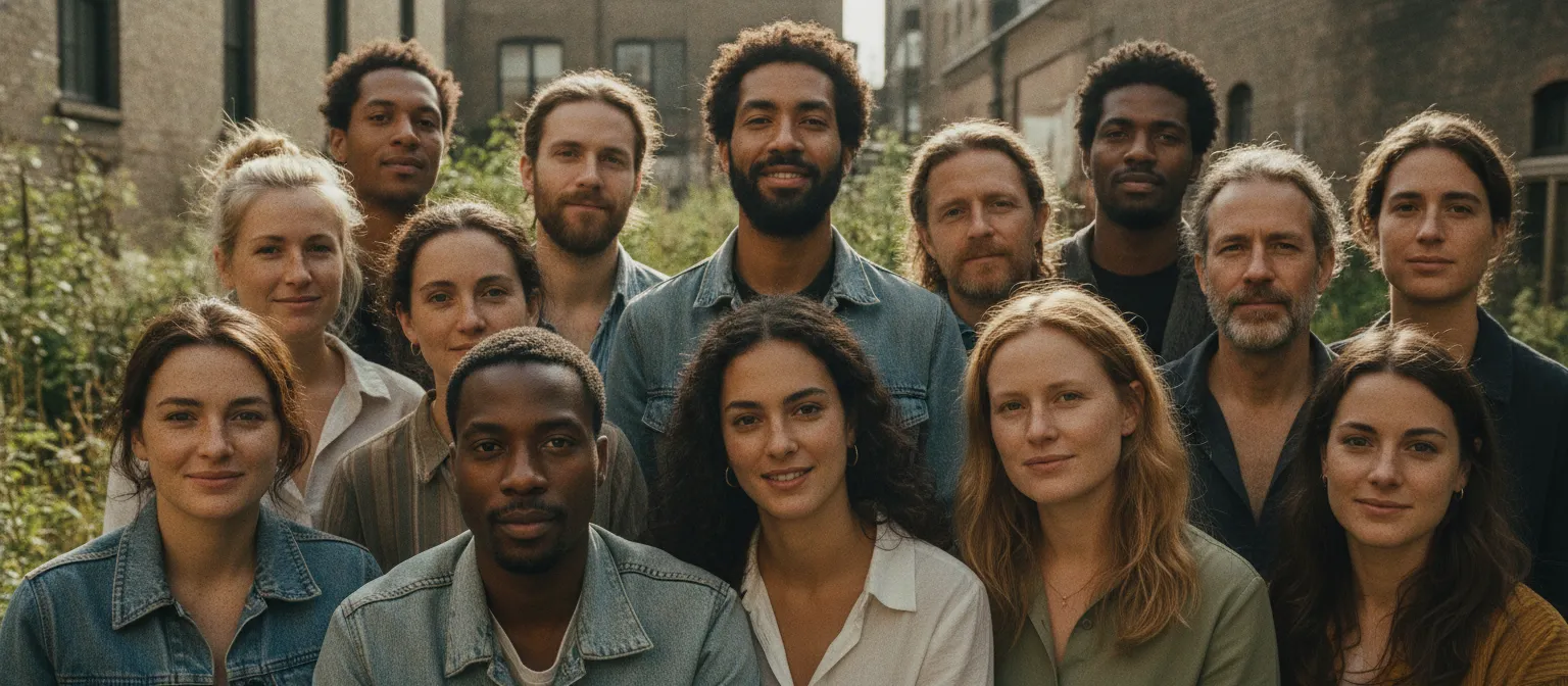 Diverse people showing different natural features