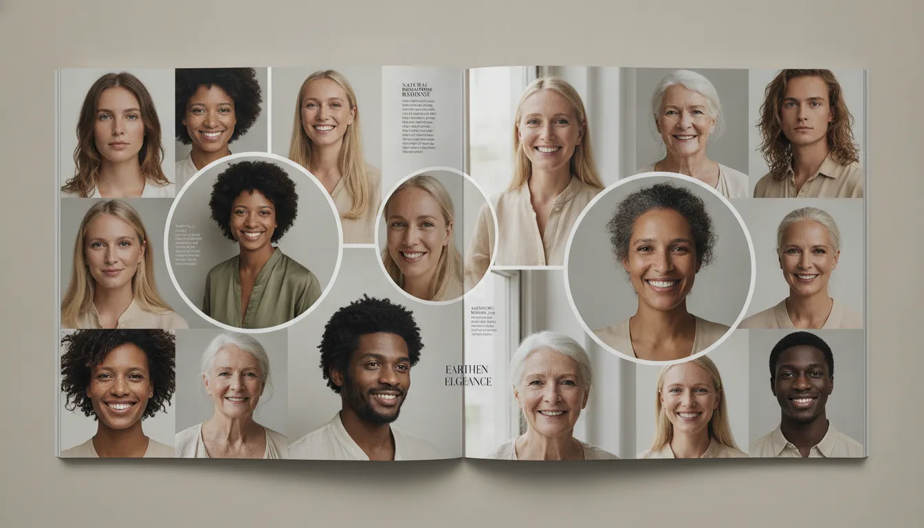 Natural beauty trend represented by diverse faces