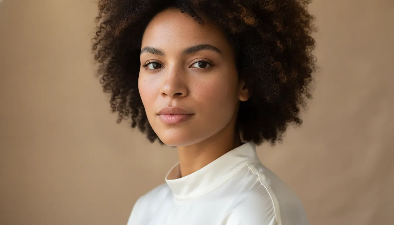 Natural beauty trend portrait with visible skin texture