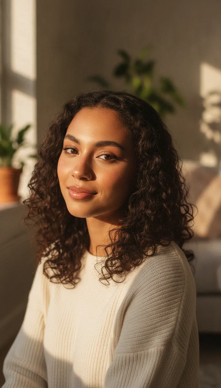 Vertical social media portrait with soft natural makeup