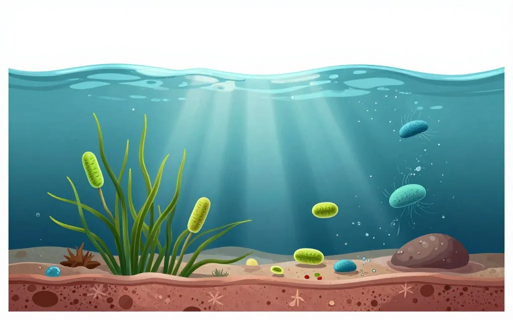 Layered ocean water affecting plankton growth