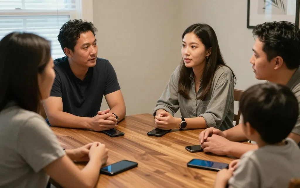 Family and coworkers giving undivided attention without phones