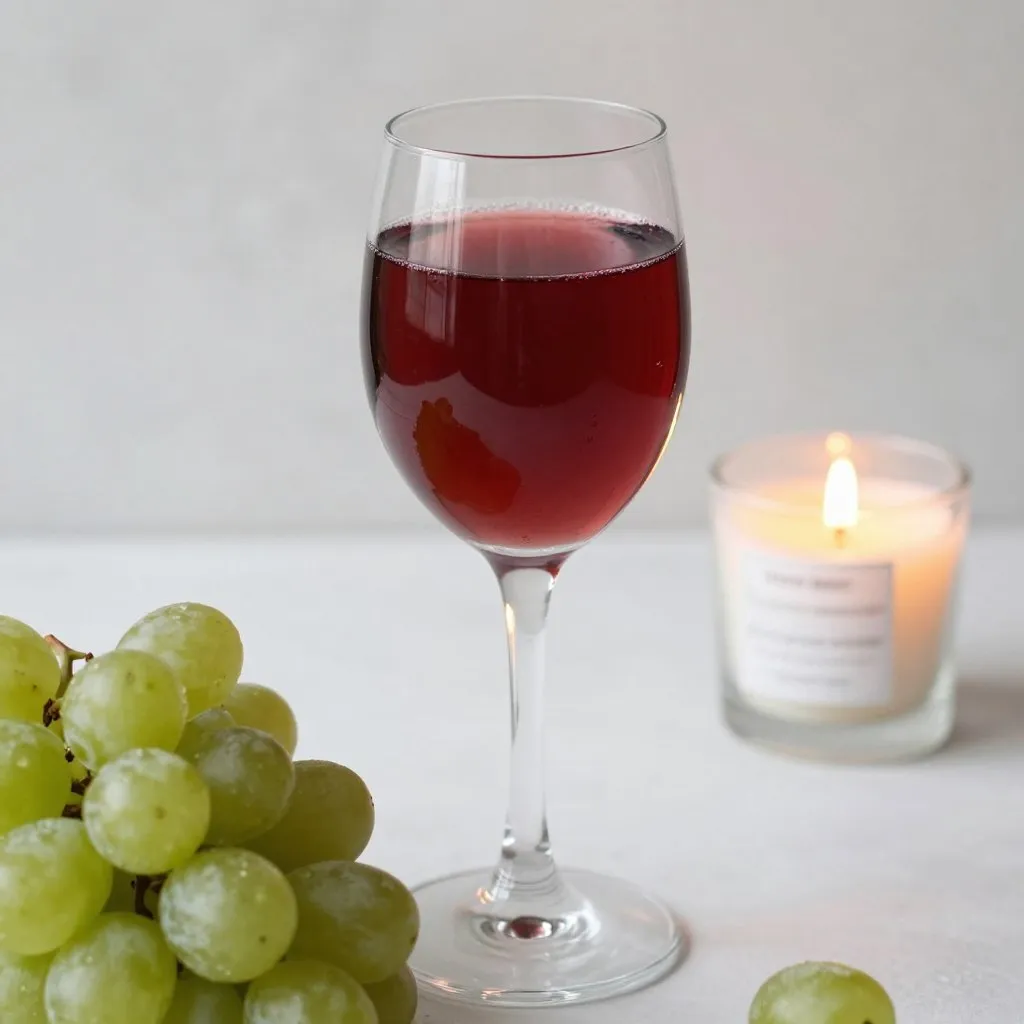Non-alcoholic red grape drink for a safer romantic evening
