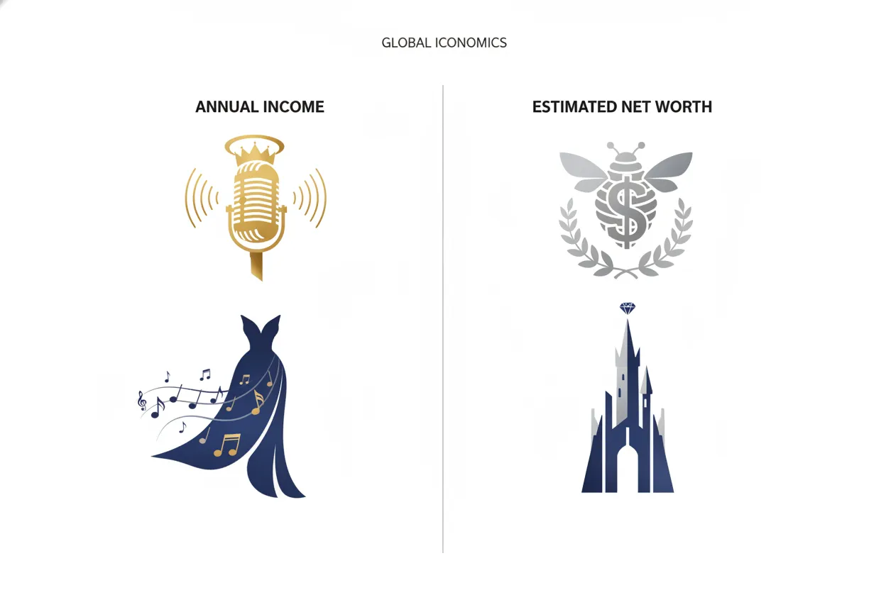 Rihanna and Beyoncé comparison of annual income versus estimated net worth