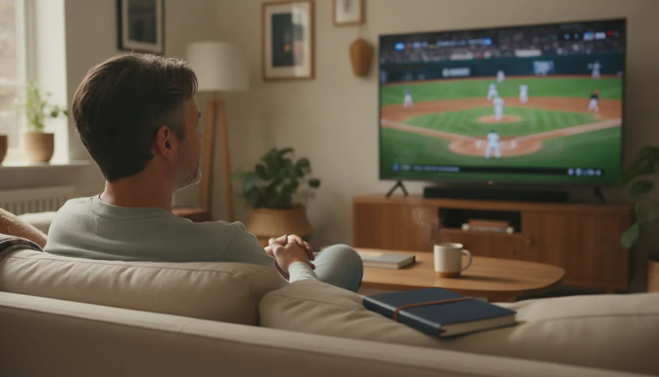 Person watching a sports game without placing bets