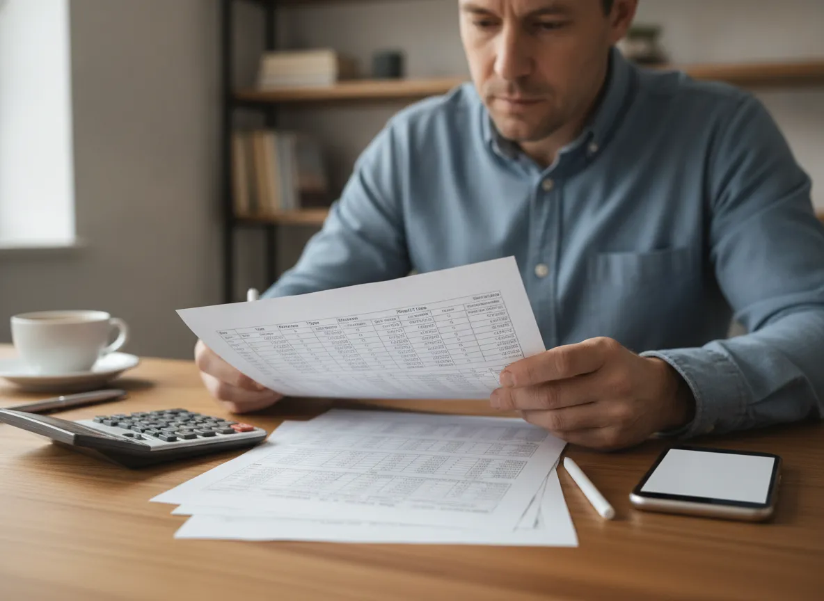 Person reviewing a complete betting account record