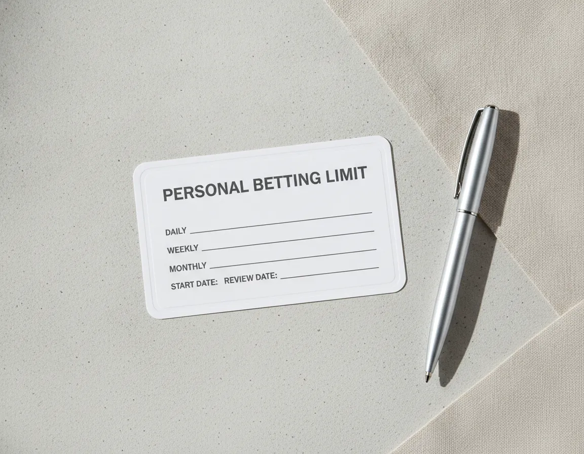 Blank card used to write a betting limit