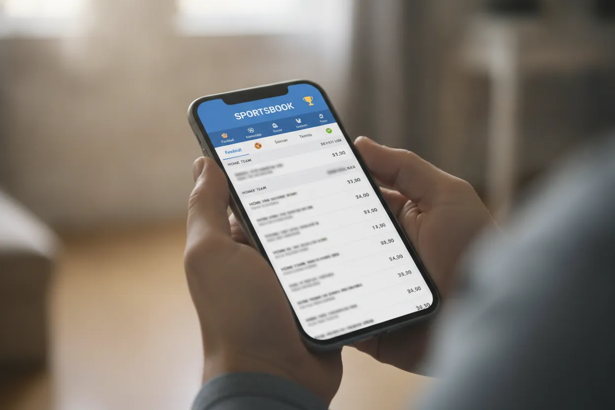 Mobile sports betting app screen with blurred odds