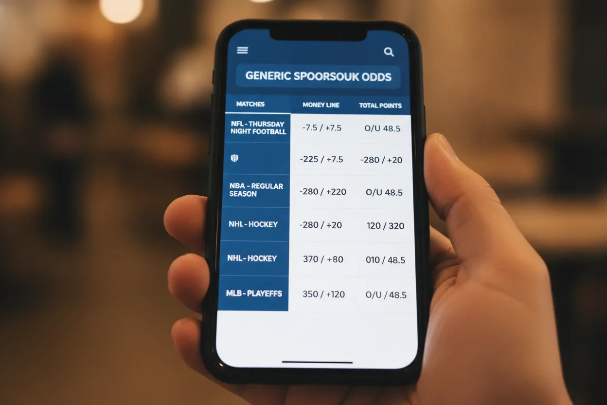 Generic sportsbook odds viewed from a safe distance