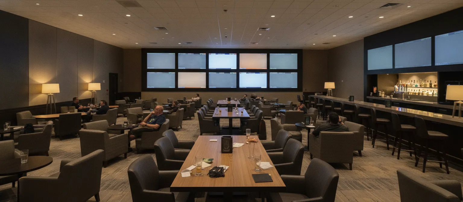 Generic sportsbook lounge after a game