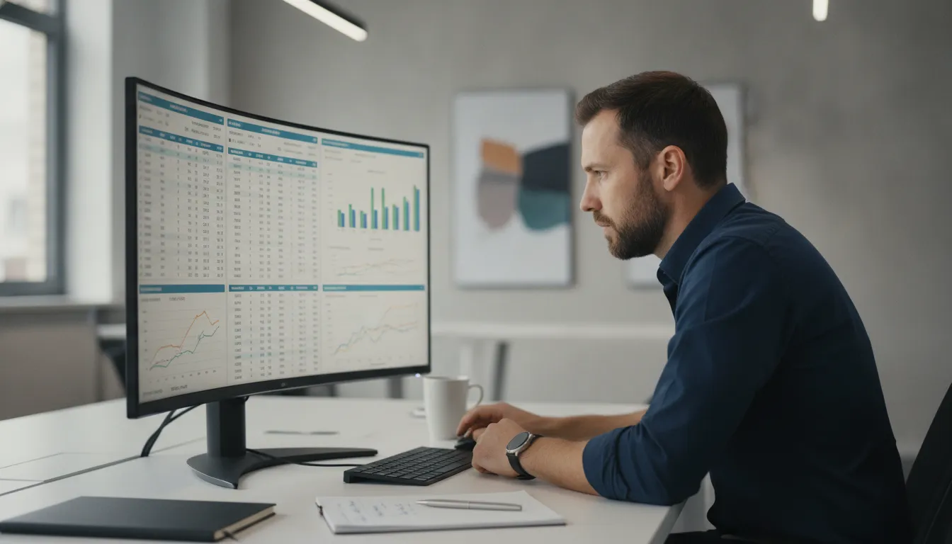 Analyst studying football betting statistics