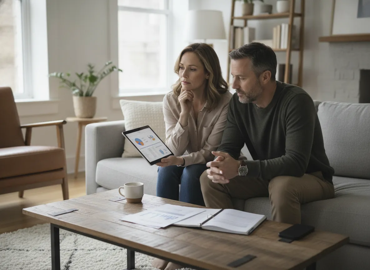 Man and woman discussing money and relationship expectations
