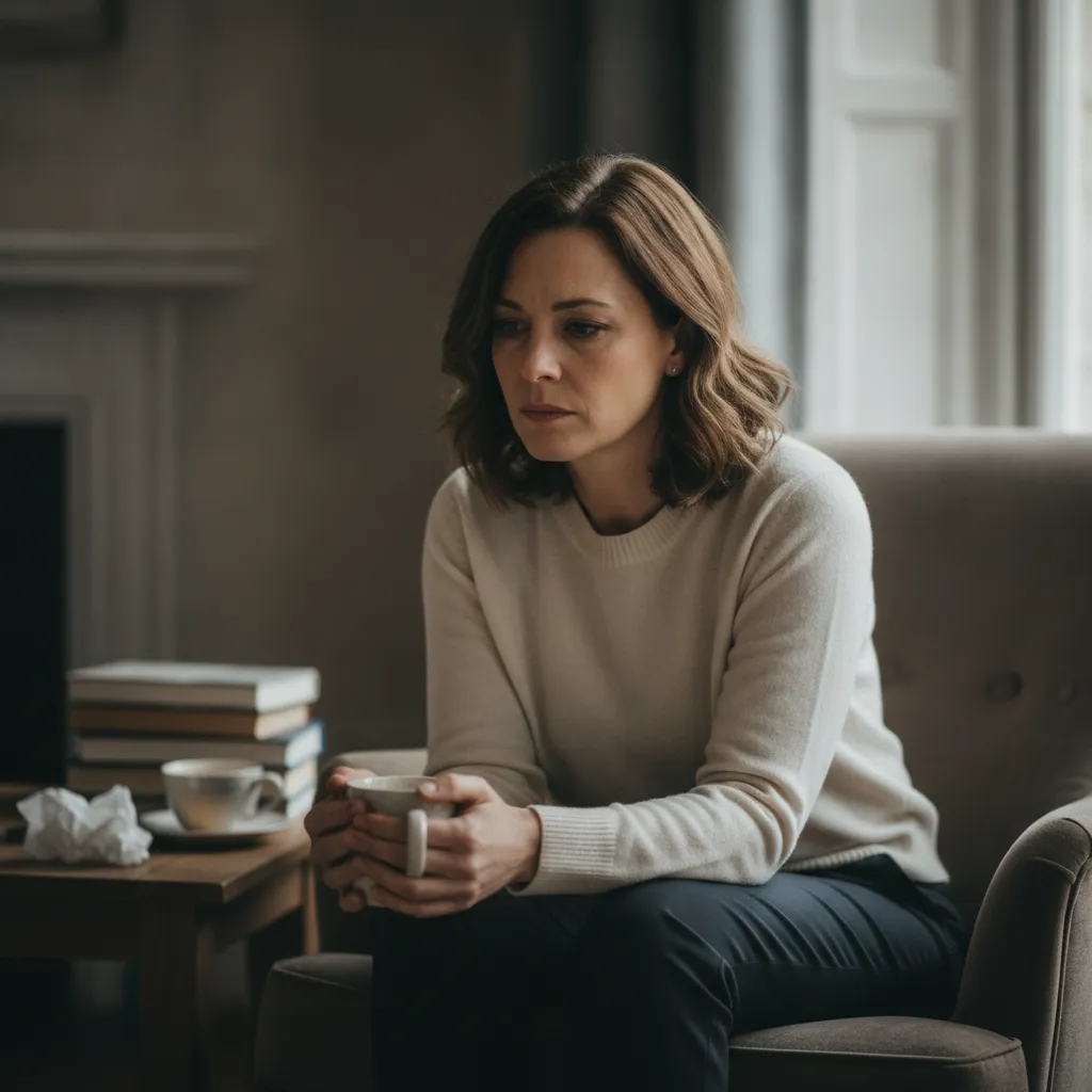Woman considering whether a partner values love or financial benefits