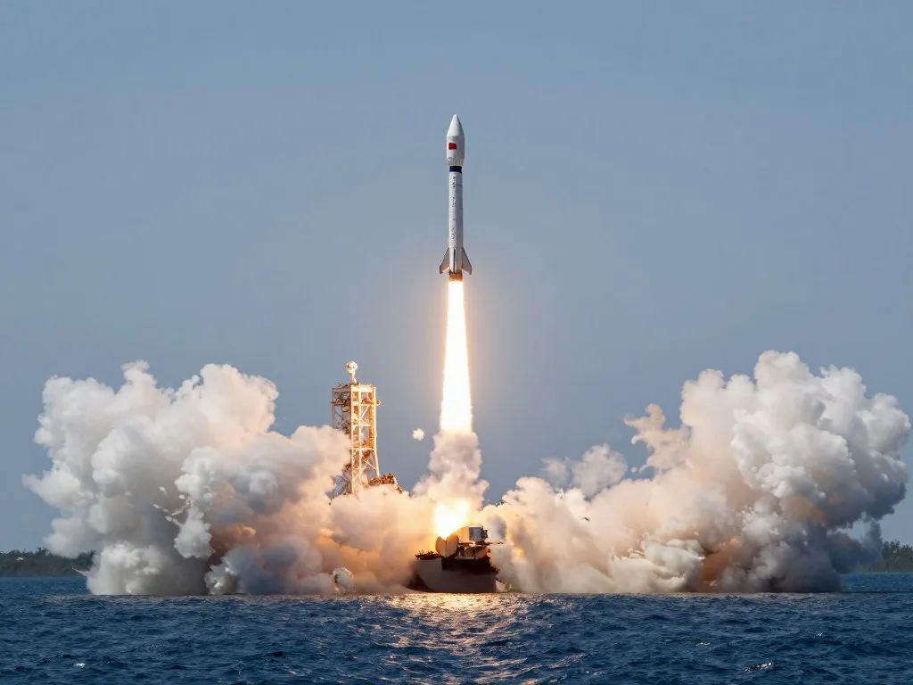 Starship flight test debris cloud over the Gulf of Mexico