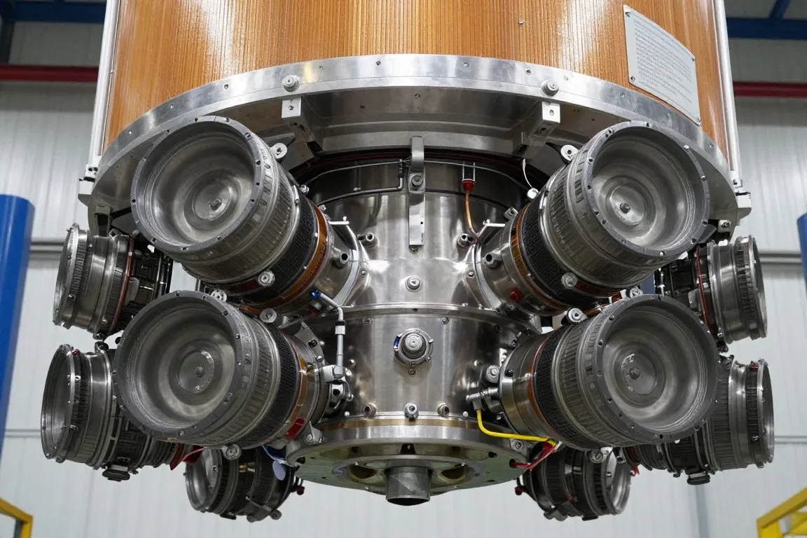 Super Heavy booster engines during a Starship ground test