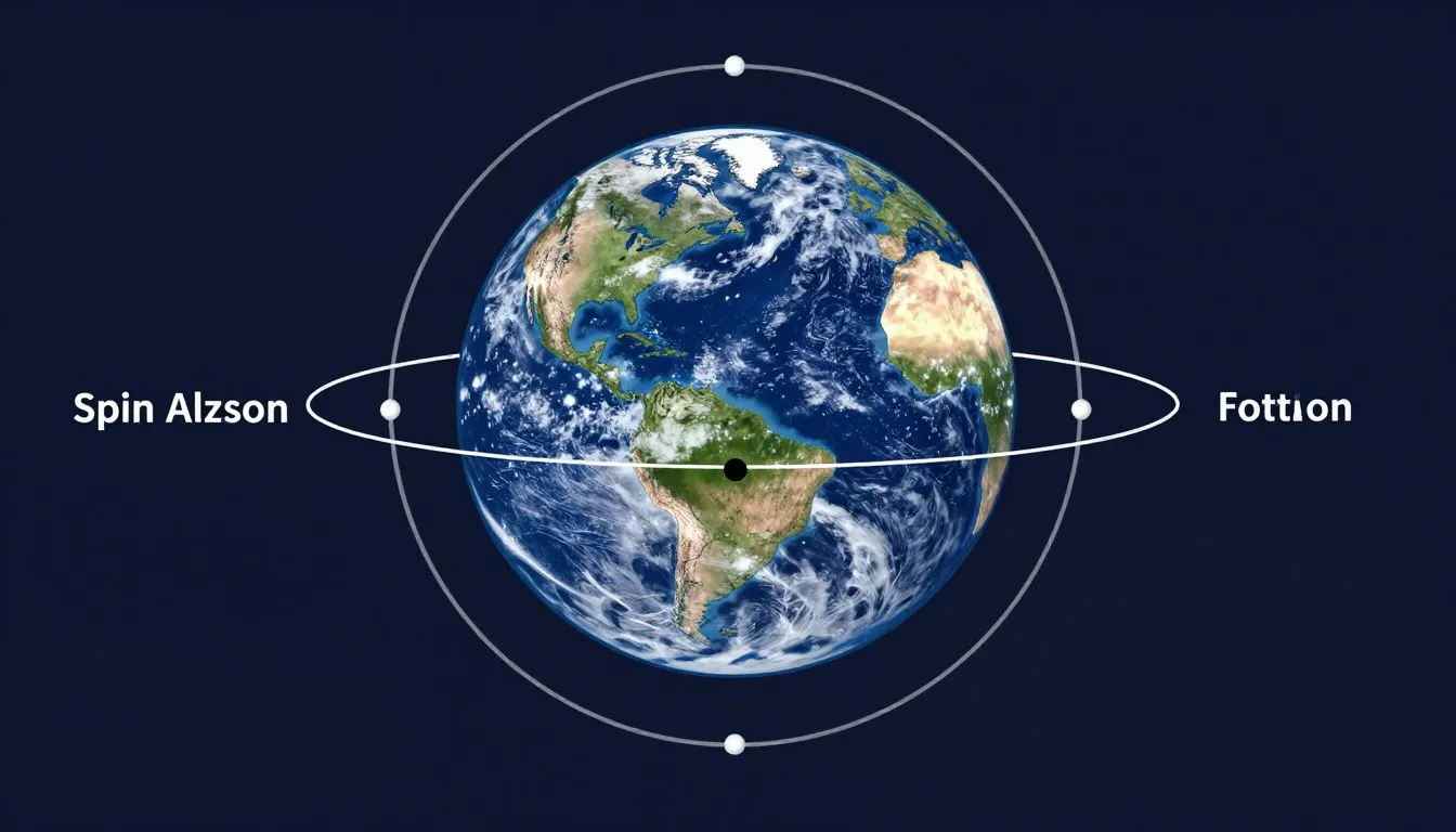 Earth rotation and spin axis diagram