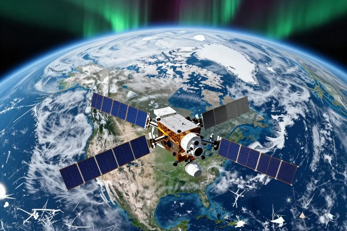 Polar motion tracked by satellites