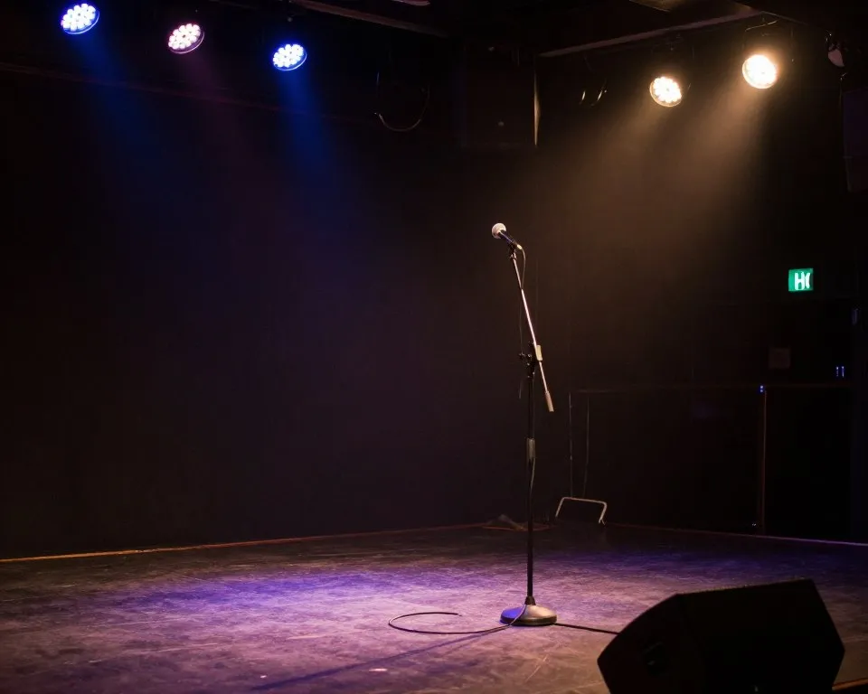 Empty club stage after a late-night Joe Budden concert